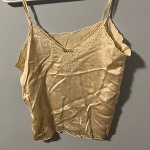 Elegant Lace Trimmed Silk Women's Top